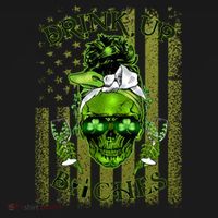 Messy Hair Skull Flag Bitches Green St Patricks Day Gift Ornament thumb 1