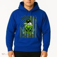 Messy Hair Skull Flag Bitches Green St Patricks Day Gift Hoodie thumb 2