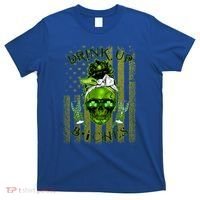 Messy Hair Skull Flag Bitches Green St Patricks Day Gift T-Shirt thumb 0