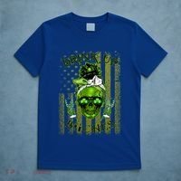 Messy Hair Skull Flag Bitches Green St Patricks Day Gift T-Shirt thumb 5