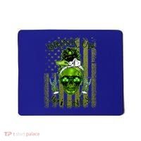 Messy Hair Skull Flag Bitches Green St Patricks Day Gift Mousepad thumb 0