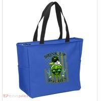 Messy Hair Skull Flag Bitches Green St Patricks Day Gift Tote Bag thumb 2