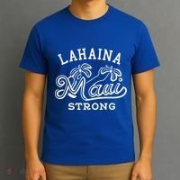 Maui Hawaii Shoreline Supportive Golden Maui Strong Lahaina Banyan Tree T-Shirt thumb 3
