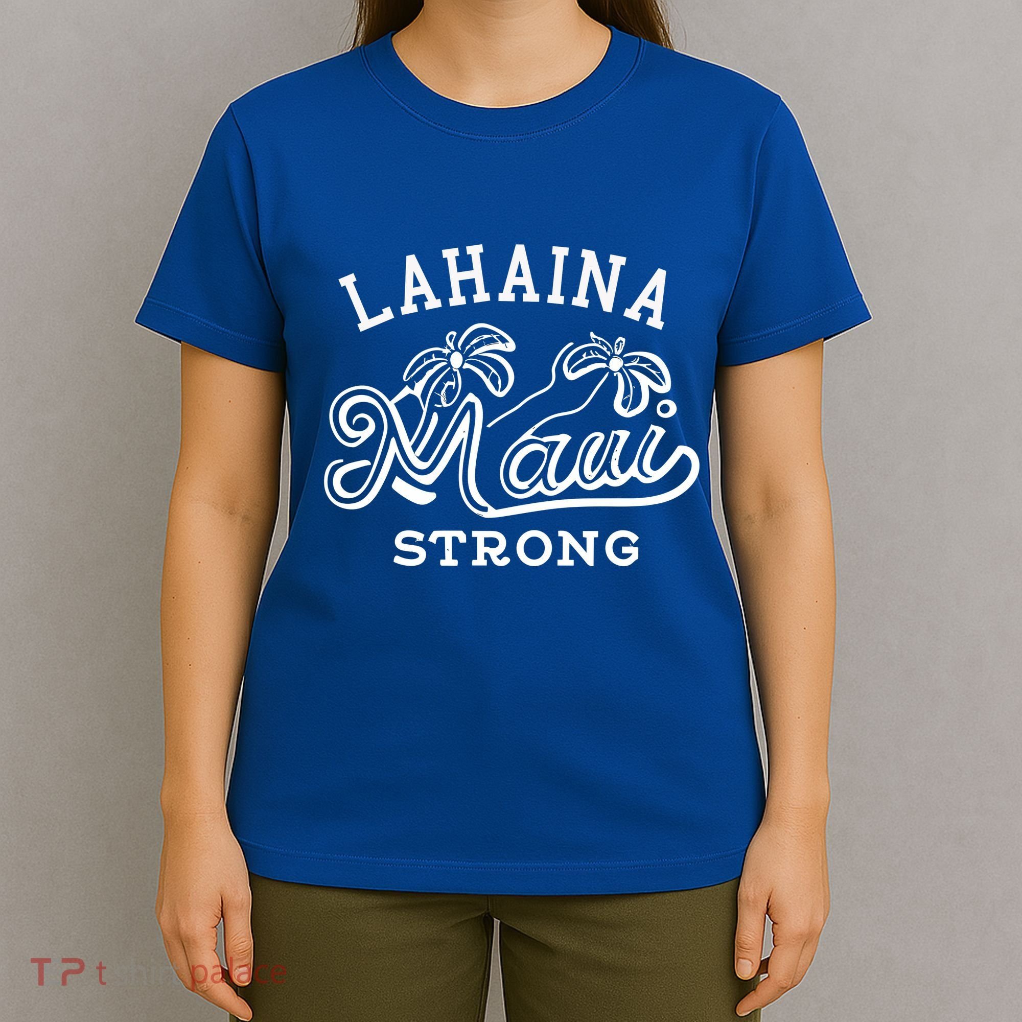 Maui Hawaii Shoreline Supportive Golden Maui Strong Lahaina Banyan Tree T-Shirt