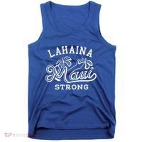 Maui Hawaii Shoreline Supportive Golden Maui Strong Lahaina Banyan Tree Tank Top thumb 0