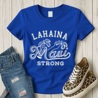 Maui Hawaii Shoreline Supportive Golden Maui Strong Lahaina Banyan Tree Women's T-Shirt thumb 3