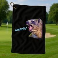 Mama Hyrax Screaming Mom Hyrax Golf Towel thumb 1