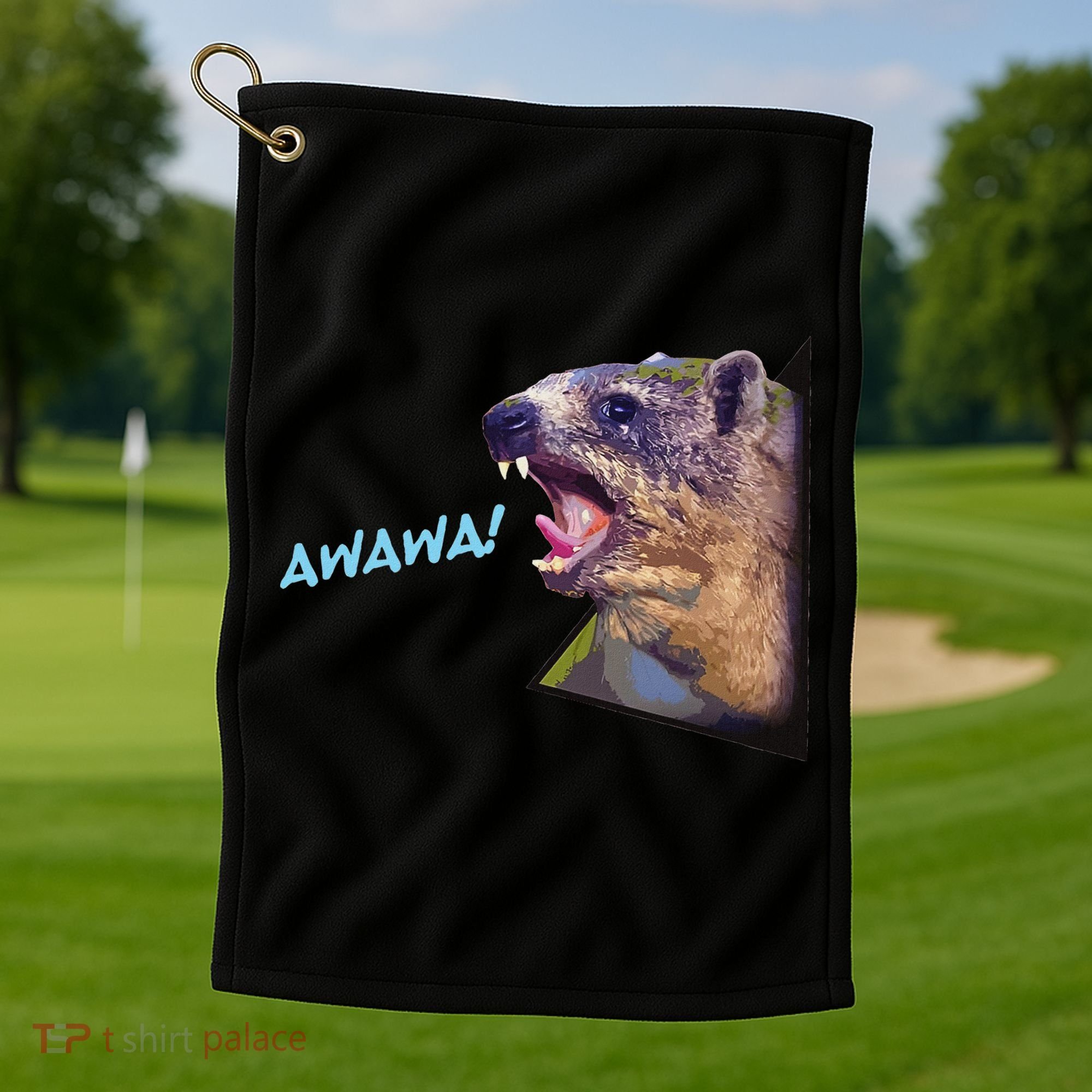 Mama Hyrax Screaming Mom Hyrax Golf Towel