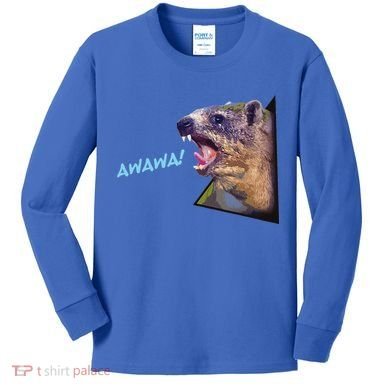 Mama Hyrax Screaming Mom Hyrax Kids Long Sleeve Shirt