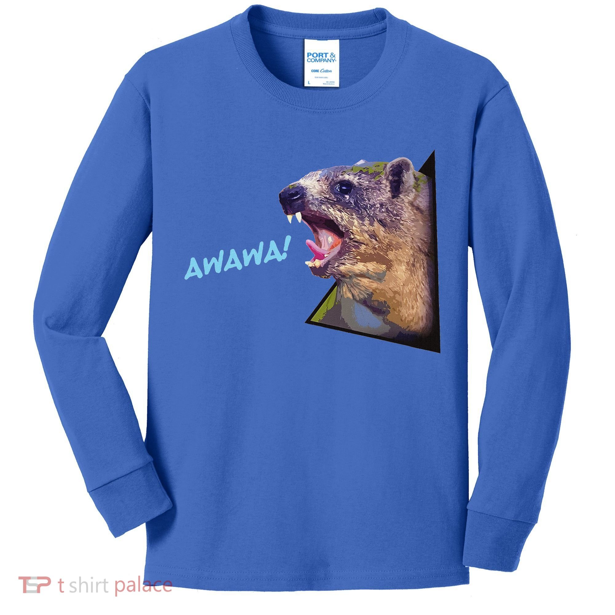 Mama Hyrax Screaming Mom Hyrax Kids Long Sleeve Shirt