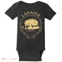Maui Hawaii Shoreline Supportive Golden Maui Strong Lahaina Banyan Tree Baby Bodysuit thumb 0