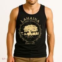 Maui Hawaii Shoreline Supportive Golden Maui Strong Lahaina Banyan Tree Tank Top thumb 3