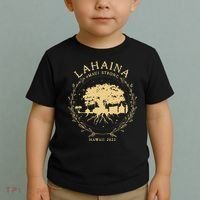 Maui Hawaii Shoreline Supportive Golden Maui Strong Lahaina Banyan Tree Toddler T-Shirt thumb 2