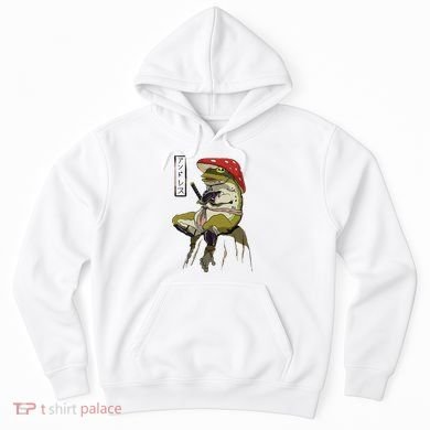 Mushroom Hat Samurai Frog Vintage Japanese Warrior Hoodie