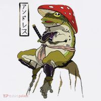Mushroom Hat Samurai Frog Vintage Japanese Warrior T-Shirt thumb 7