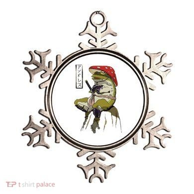 Mushroom Hat Samurai Frog Vintage Japanese Warrior Ornament