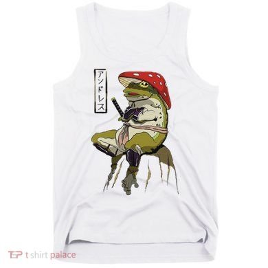 Mushroom Hat Samurai Frog Vintage Japanese Warrior Tank Top