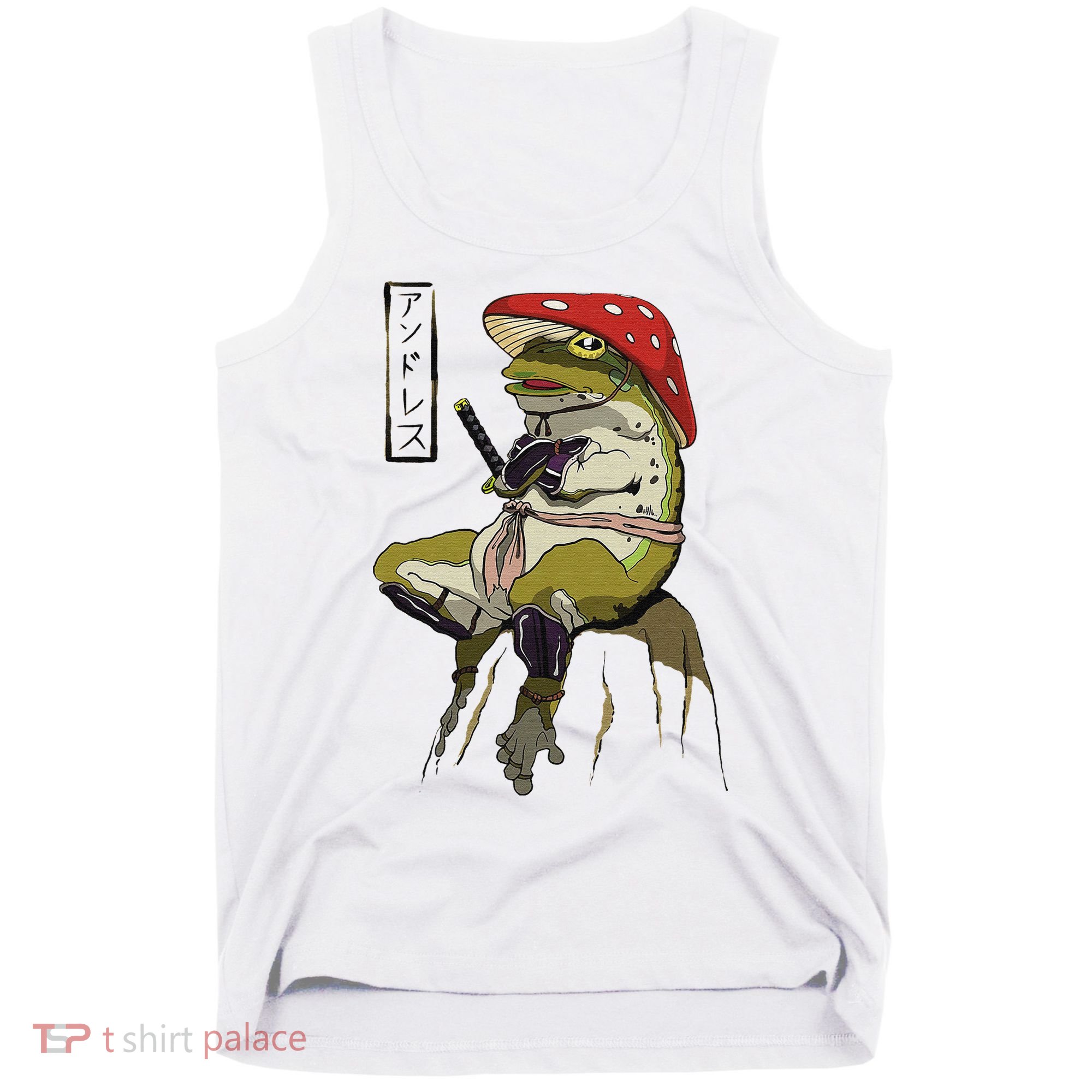 Mushroom Hat Samurai Frog Vintage Japanese Warrior Tank Top