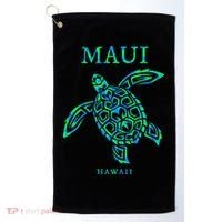 Maui Hawaii Sea Turtle Vacation Souvenir Golf Towel thumb 0