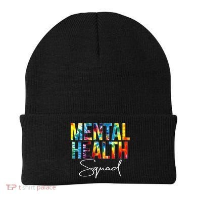Mental Health Squad Appreciation Day Tie Dye  For Work Beanie