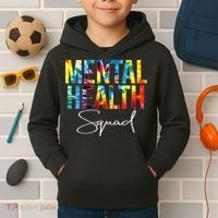 Mental Health Squad Appreciation Day Tie Dye  For Work Kids Hoodie thumb 2