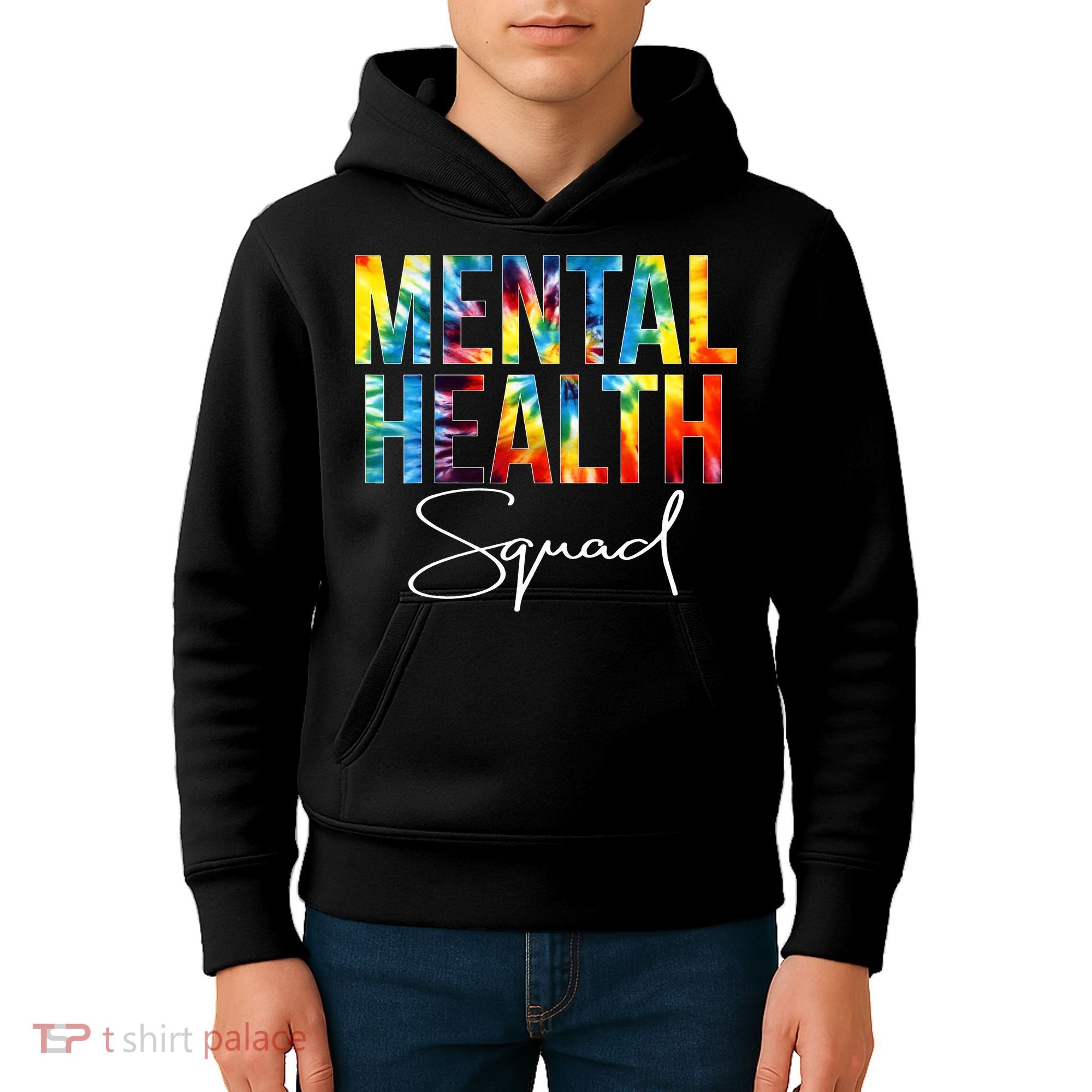 Mental Health Squad Appreciation Day Tie Dye  For Work Kids Hoodie