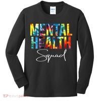 Mental Health Squad Appreciation Day Tie Dye  For Work Kids Long Sleeve Shirt thumb 0