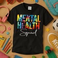 Mental Health Squad Appreciation Day Tie Dye  For Work Kids T-Shirt thumb 3