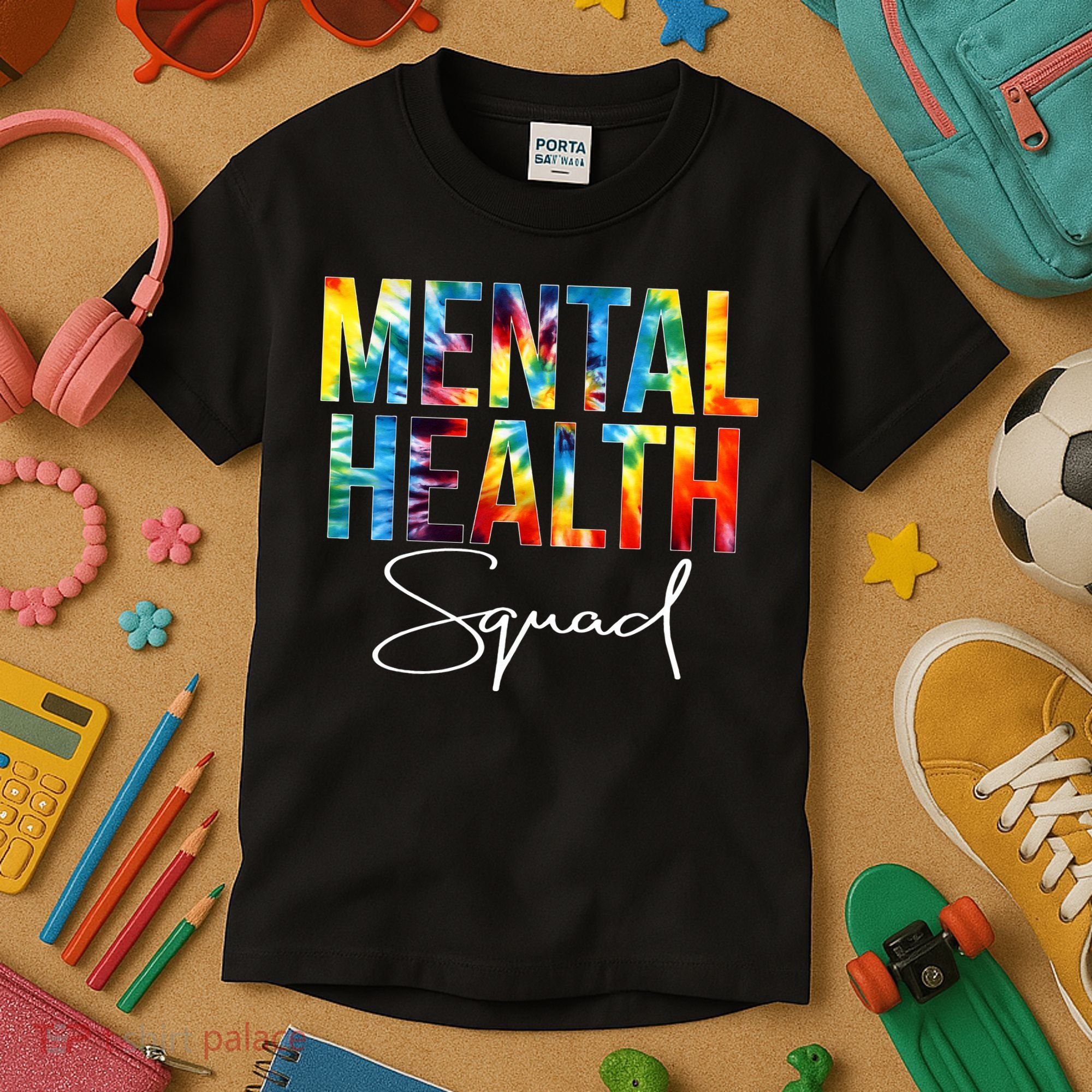 Mental Health Squad Appreciation Day Tie Dye  For Work Kids T-Shirt