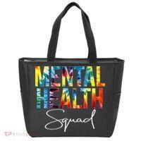 Mental Health Squad Appreciation Day Tie Dye  For Work Tote Bag thumb 0