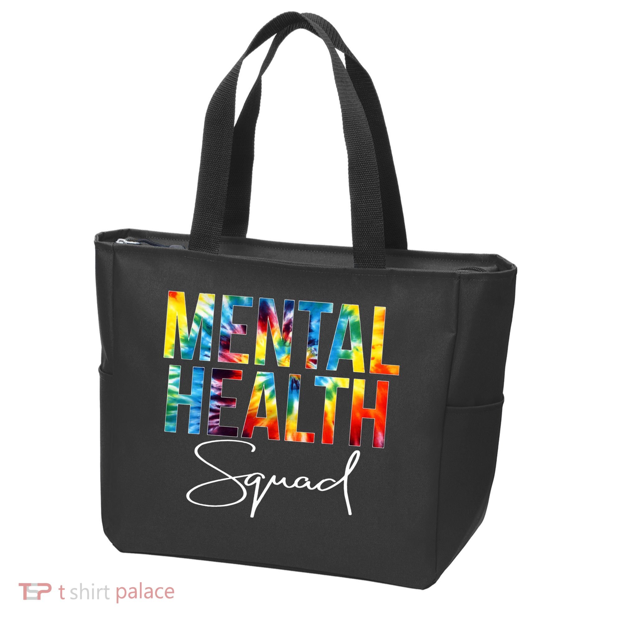 Mental Health Squad Appreciation Day Tie Dye  For Work Tote Bag