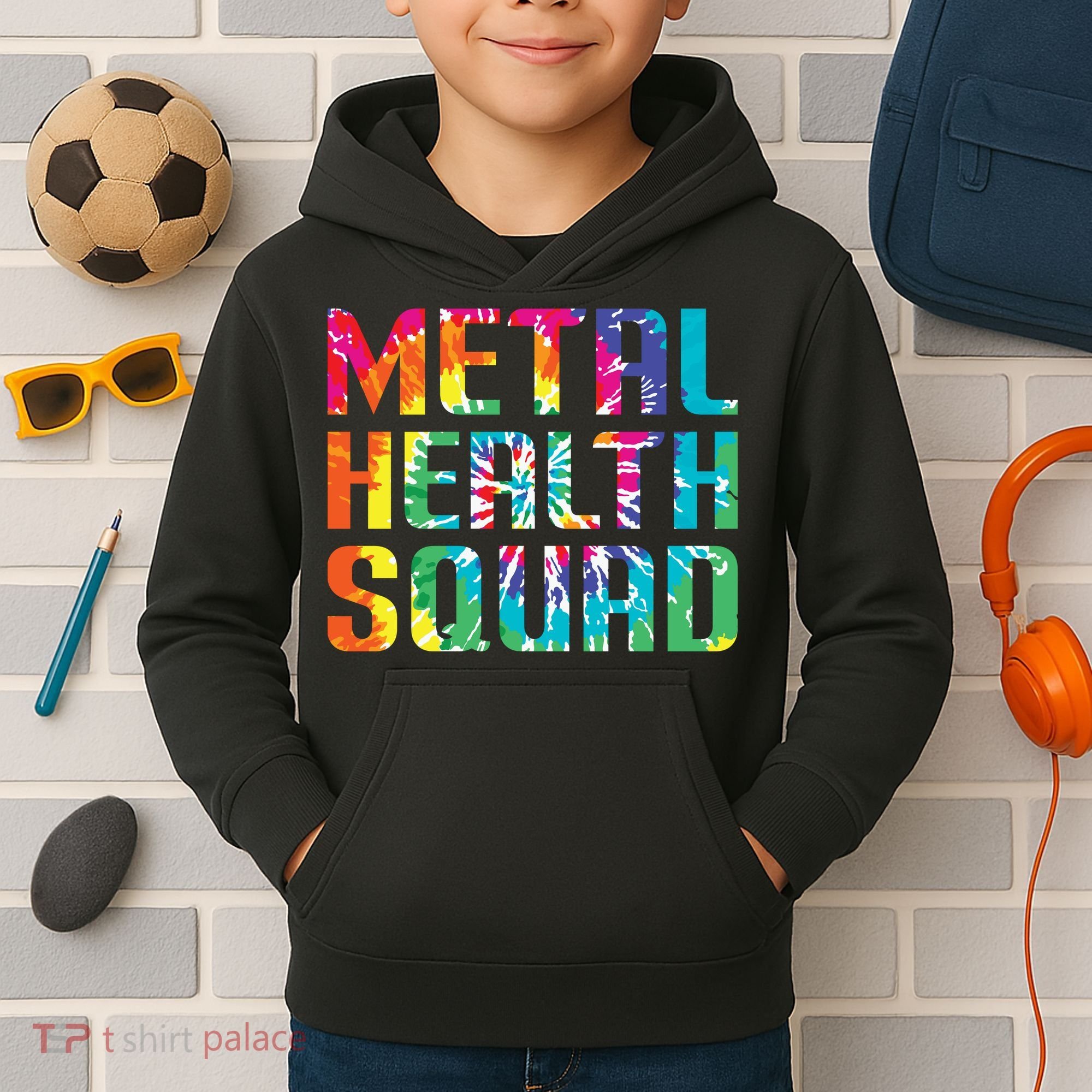 Mental Health Squad Tie Dye Kids Hoodie