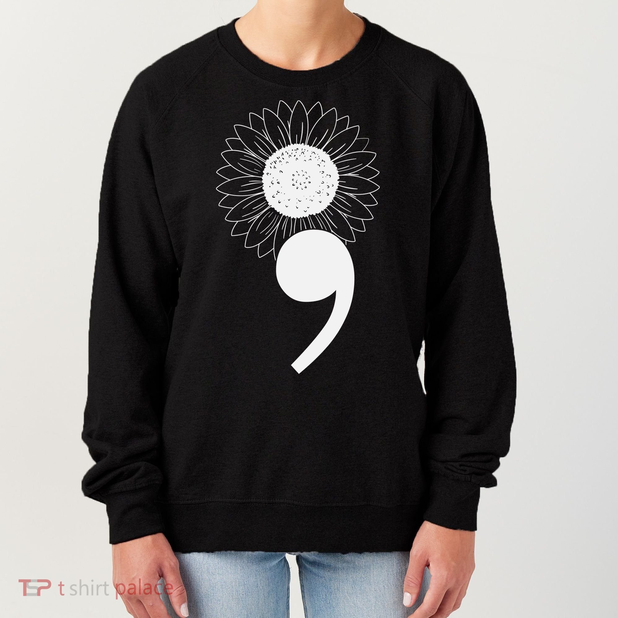 Mental Health Sunflower Semicolon Women's Sweatshirt