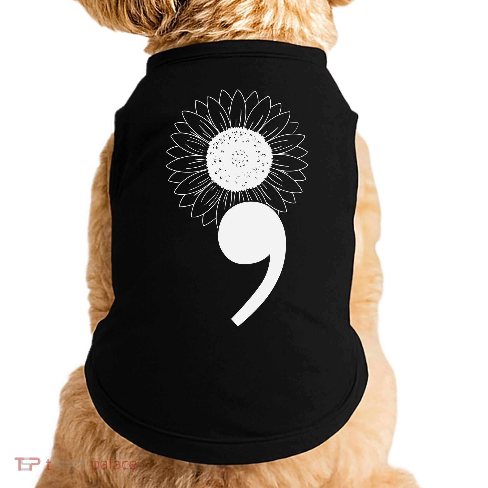 Mental Health Sunflower Semicolon Doggie Tank
