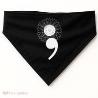 Mental Health Sunflower Semicolon USA-Made Doggie Bandana thumb 0