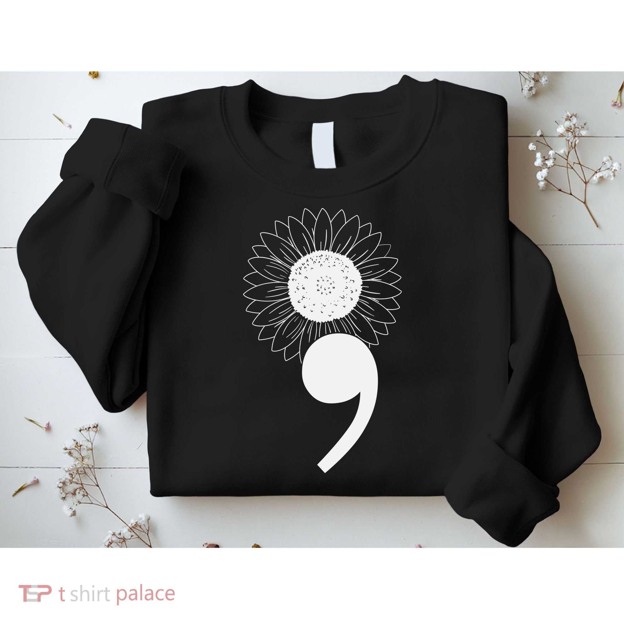 Mental Health Sunflower Semicolon Sweatshirt