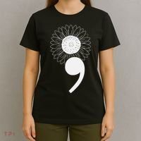 Mental Health Sunflower Semicolon T-Shirt thumb 4