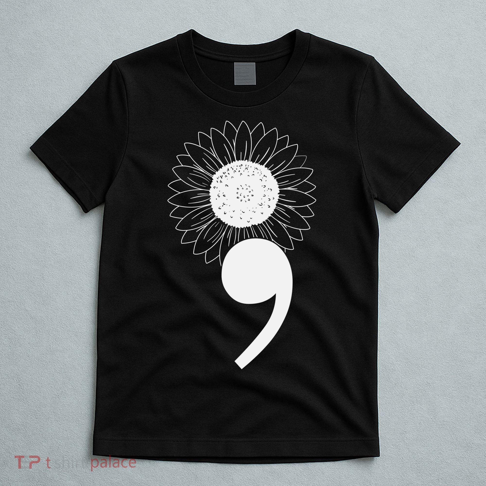 Mental Health Sunflower Semicolon T-Shirt