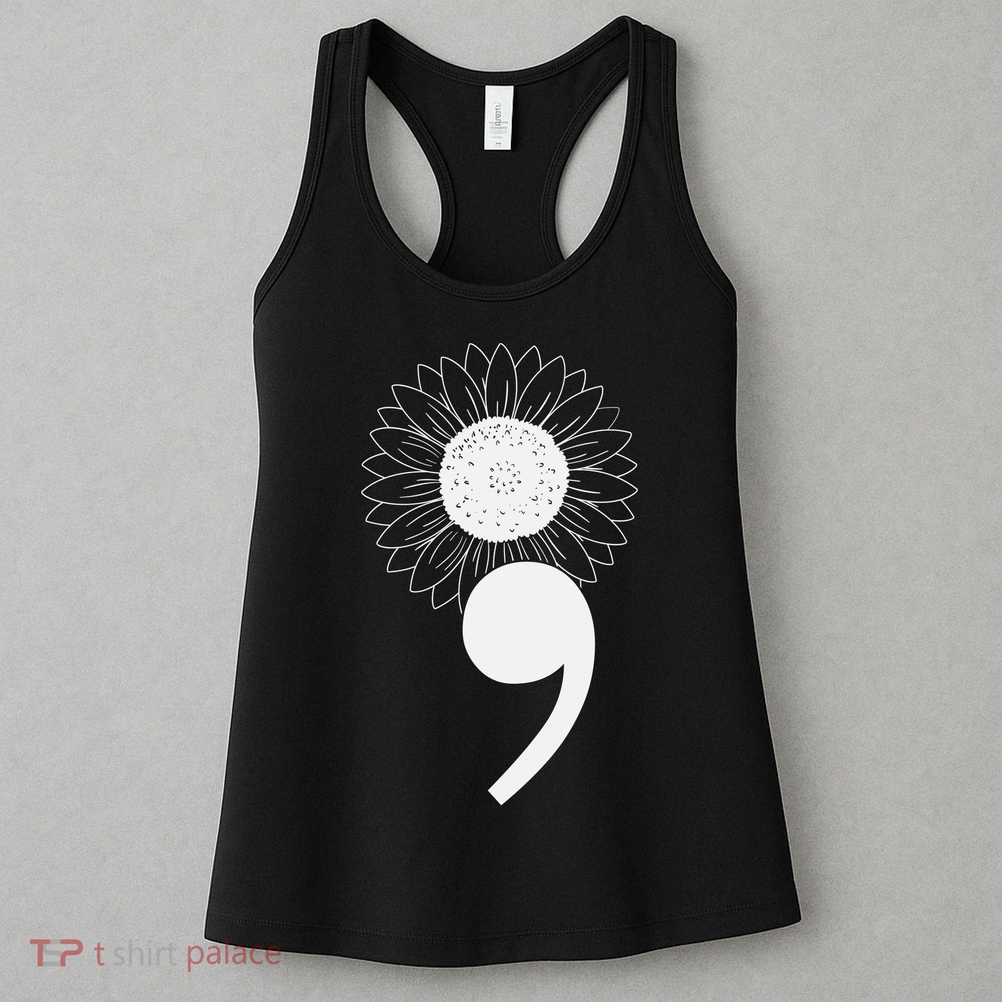 Mental Health Sunflower Semicolon Women's Tank Top