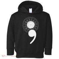 Mental Health Sunflower Semicolon Toddler Hoodie thumb 0