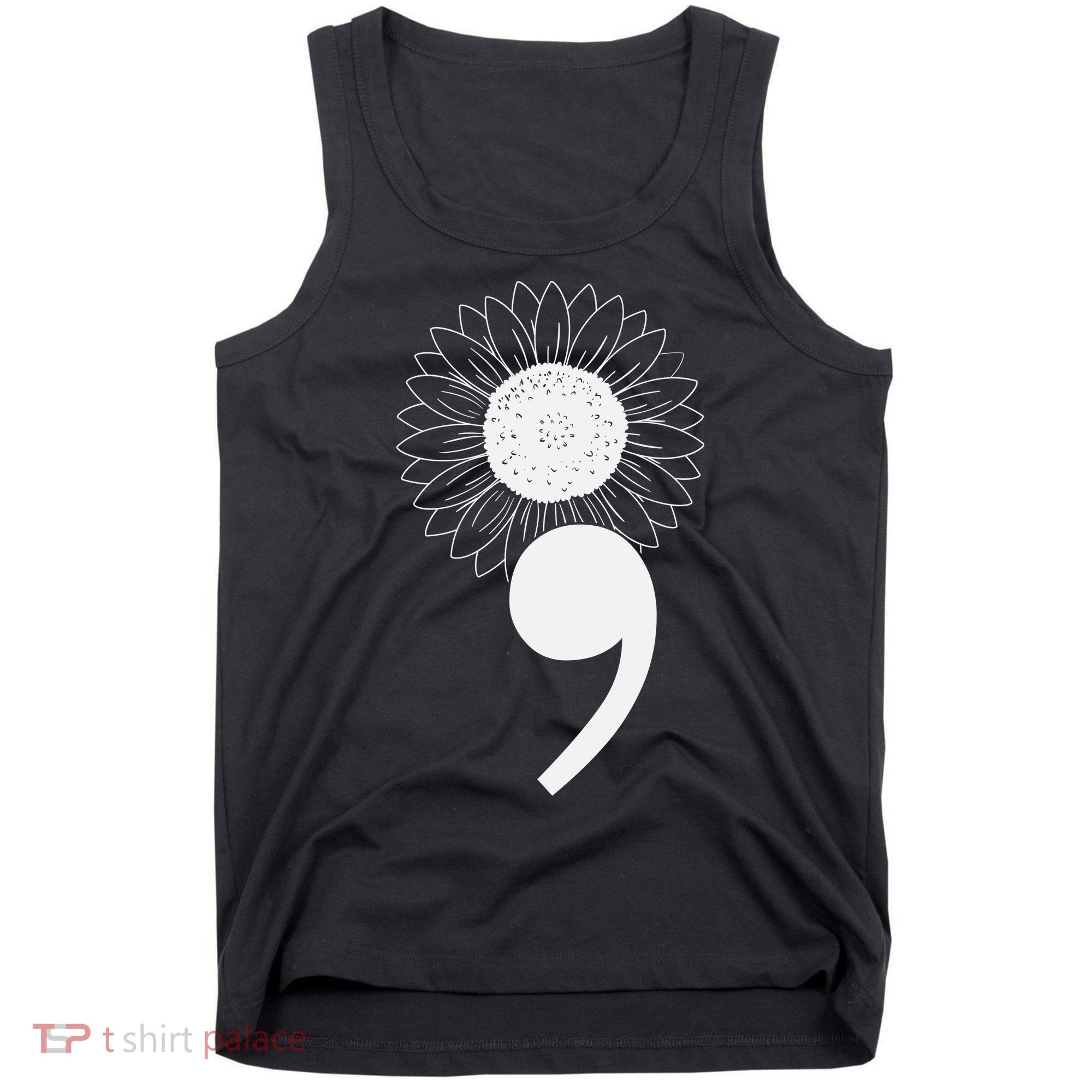 Mental Health Sunflower Semicolon Tank Top