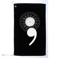 Mental Health Sunflower Semicolon Golf Towel thumb 0