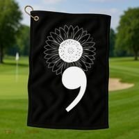 Mental Health Sunflower Semicolon Golf Towel thumb 1