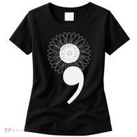 Mental Health Sunflower Semicolon Women's T-Shirt thumb 0