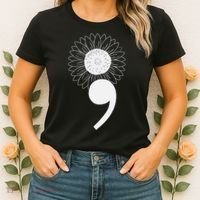 Mental Health Sunflower Semicolon Women's T-Shirt thumb 2