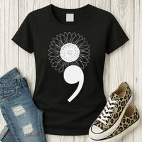 Mental Health Sunflower Semicolon Women's T-Shirt thumb 3