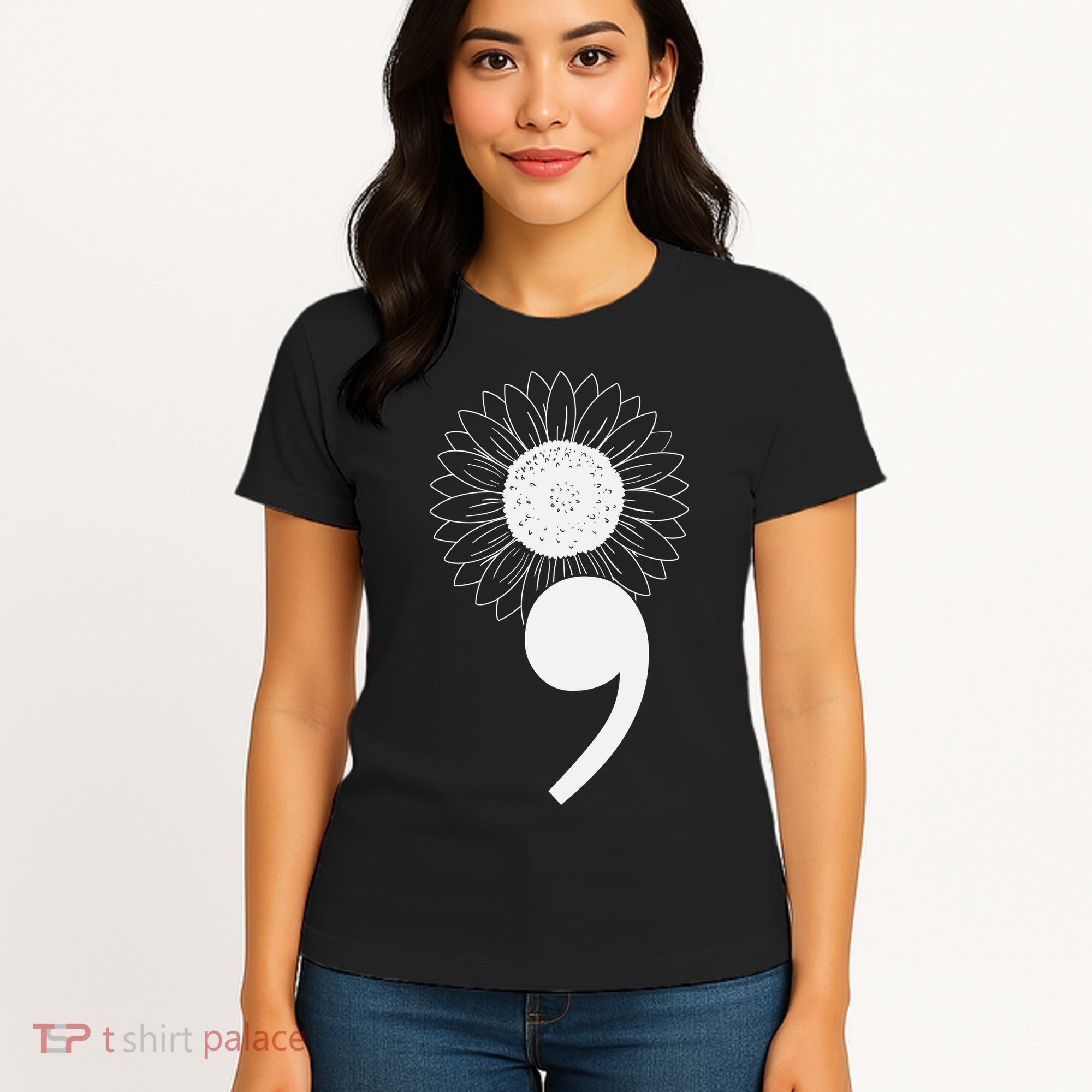 Mental Health Sunflower Semicolon Women's T-Shirt