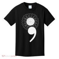Mental Health Sunflower Semicolon Kids T-Shirt thumb 0