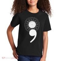 Mental Health Sunflower Semicolon Kids T-Shirt thumb 2