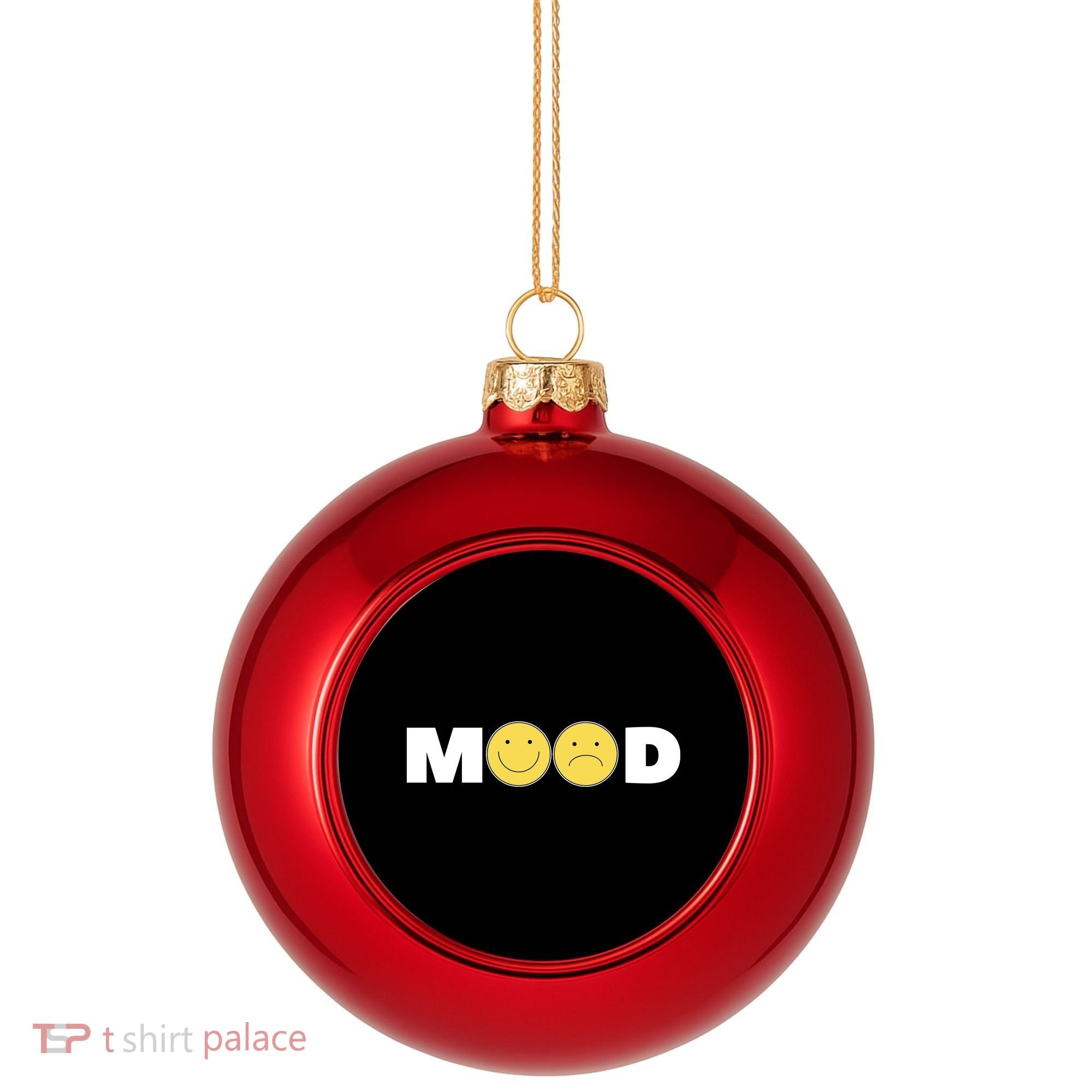 Mood Happy Sad Smile Face Plastic Christmas Ball Ornament